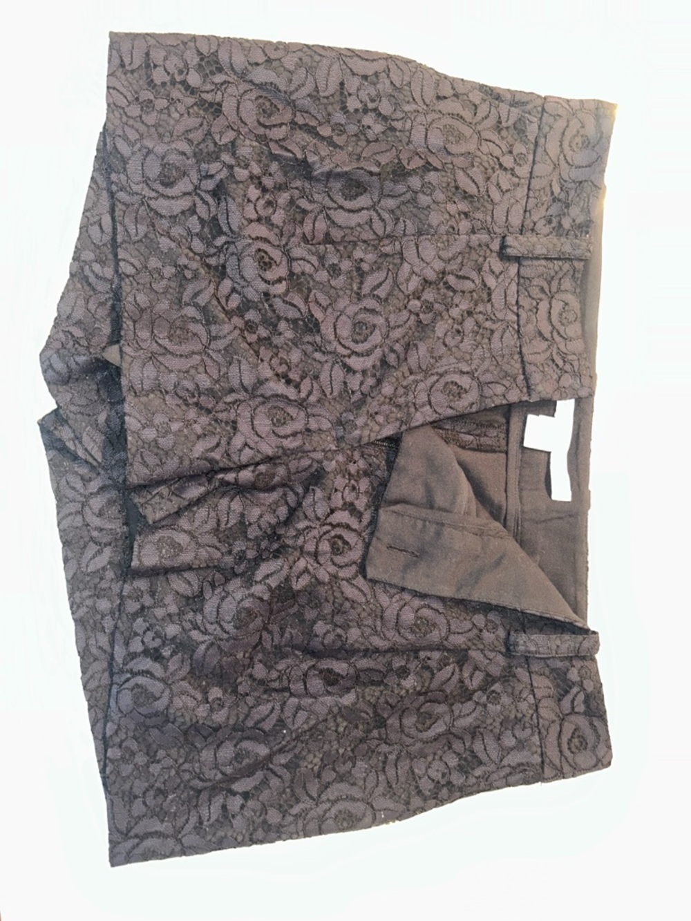 Diane Von Furstenberg low-Waist Lace-Trim Shorts size 4 black
